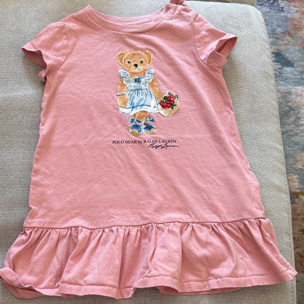 Ralph Lauren Kids Pink Nightgown with Bear Design